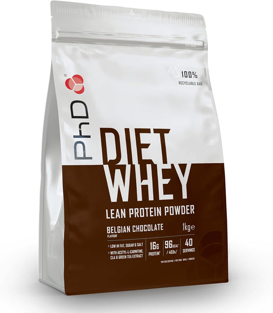 PHD Diet Whey Powder Belgium Chocolate Flavour - 1kg (40 Servings)