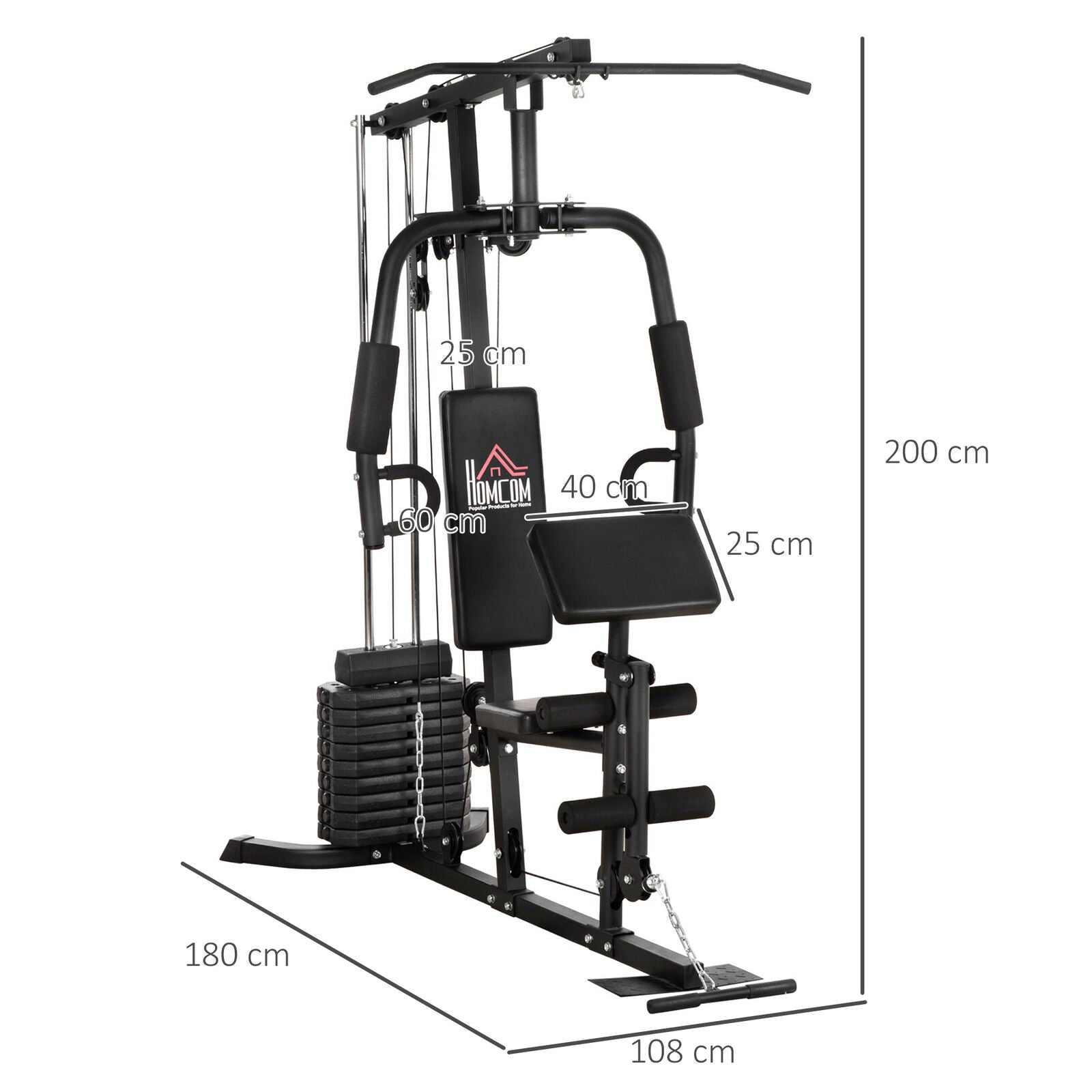 Ultimate Multifunction Home Gym Machine - 45Kg Weight Stack for Complete Full Body Workouts!