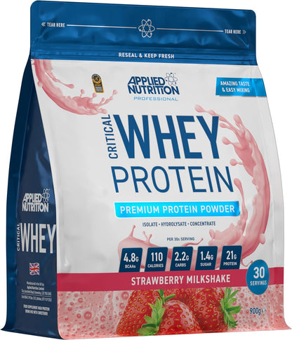 Applied Nutrition Strawberry Critical Whey Protein Powder (21g Protein) (30 Servings)