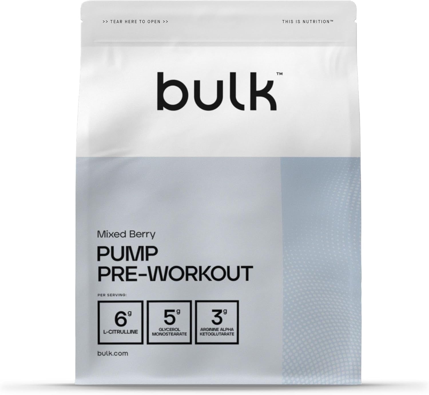 BULK Pump Pre Workout Mixed Berry Flavour Stimulant Free (19 Servings)