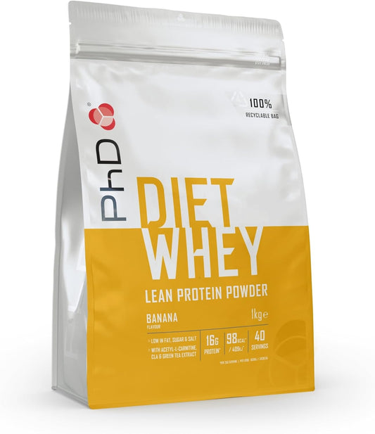 PHD Diet Whey Powder Banana Flavour - 1kg (40 Servings)