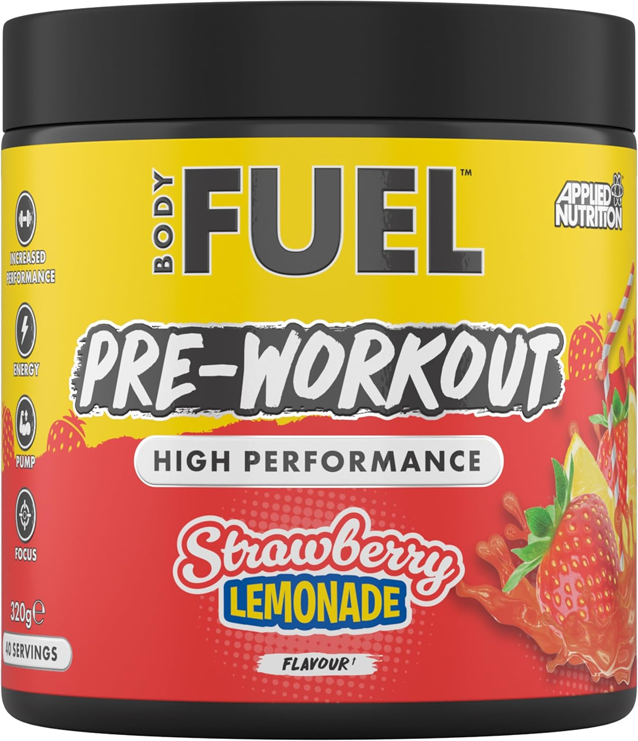 Applied Nutrition - Bodyfuel Pre Workout Powder - Strawberry Lemonade Flavour (40 Servings)