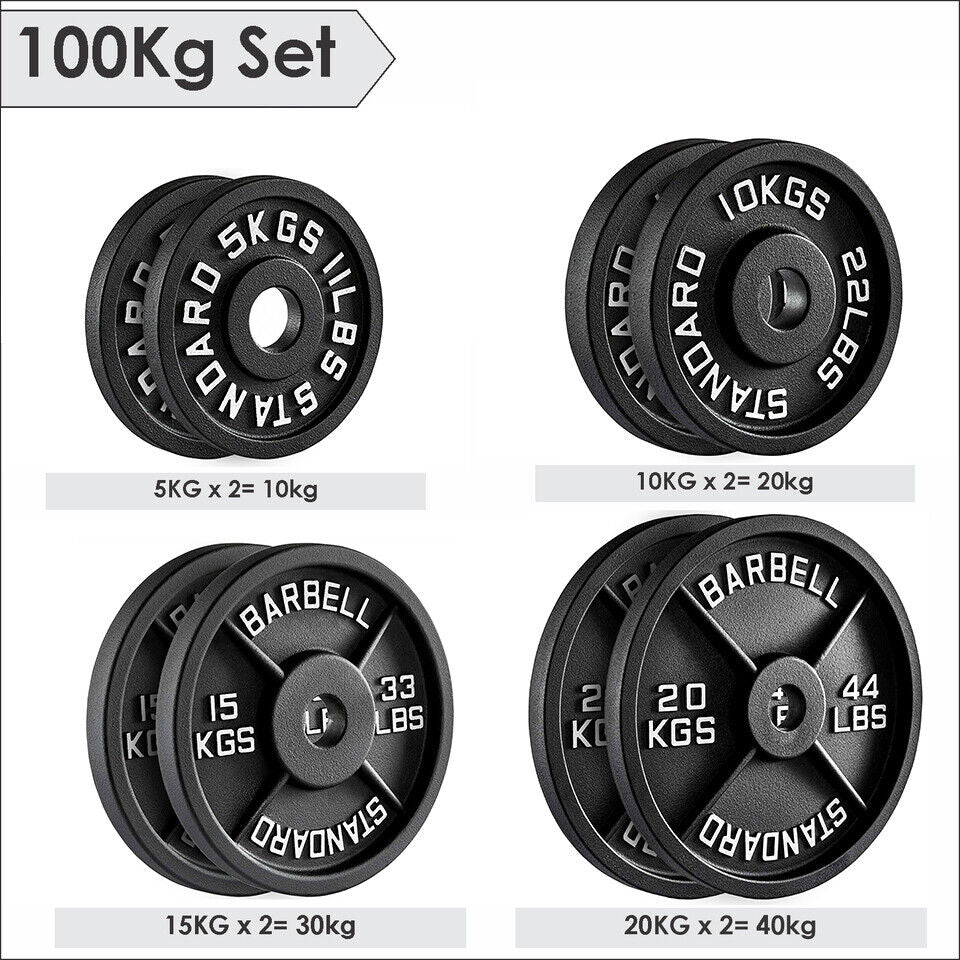 Premium Cast Iron Olympic Weight Plate Set - 2" Hole Dumbbell & Barbell Discs for Serious Lifting