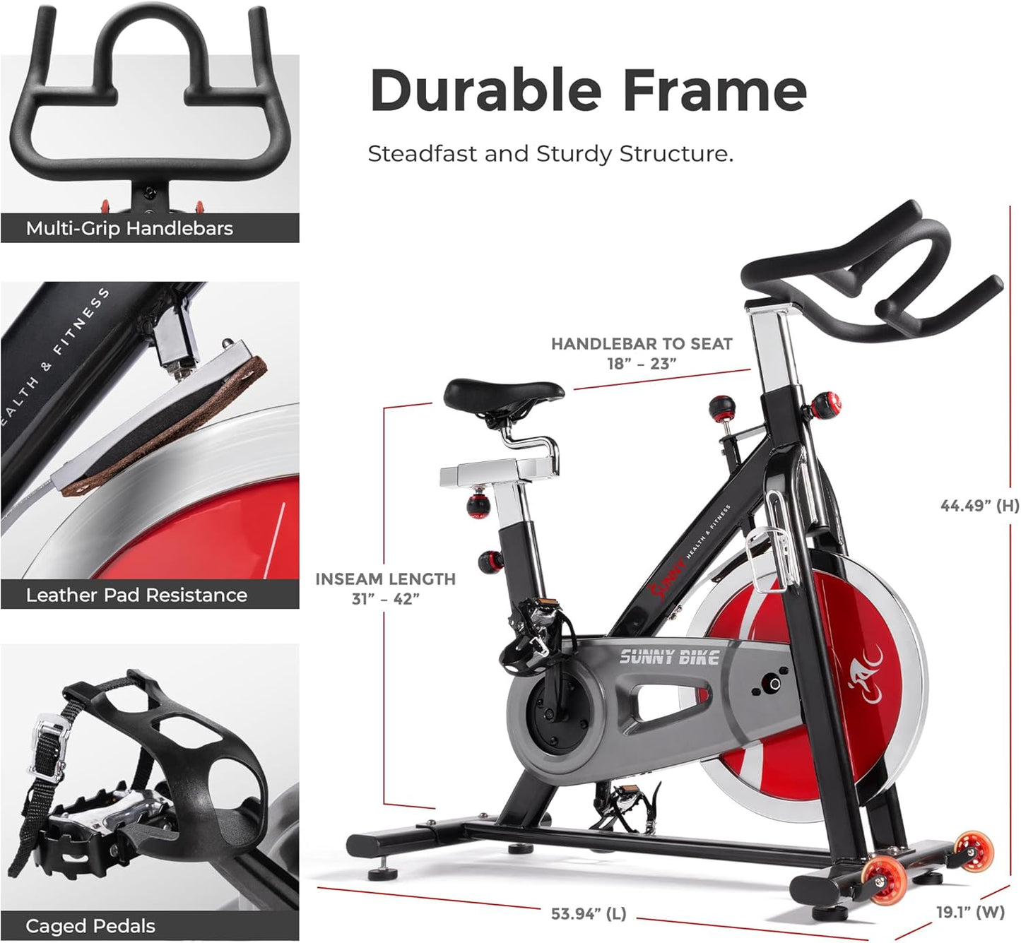 Pro Cycling Stationary Bike, 40LB Flywheel & 4-Way Adjustable Seat 