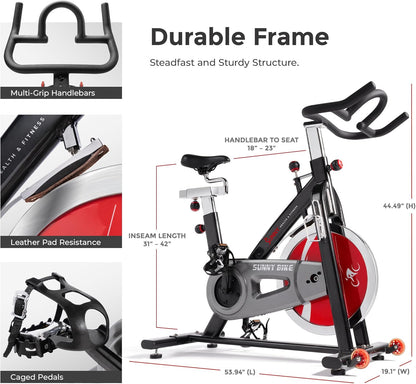 Pro Cycling Stationary Bike, 40LB Flywheel & 4-Way Adjustable Seat 