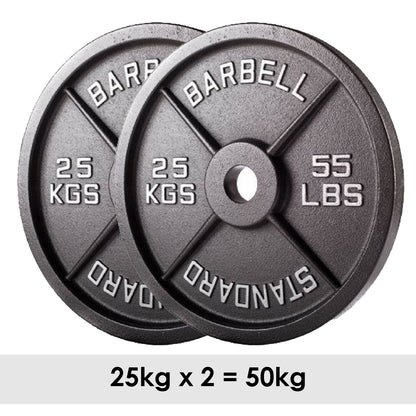 Premium Cast Iron Olympic Weight Plate Set - 2" Hole Dumbbell & Barbell Discs for Serious Lifting