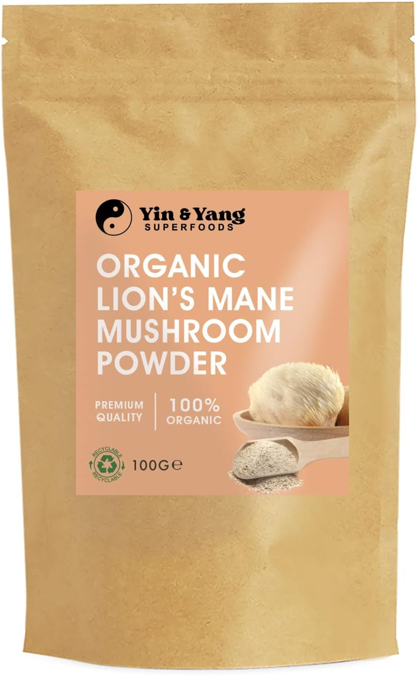 Organic Lions Mane Mushroom Powder (100 Servings) 