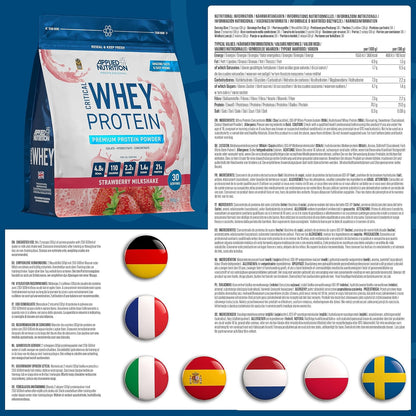 Applied Nutrition Strawberry Critical Whey Protein Powder (21g Protein) (30 Servings)