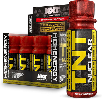 TNT Strawberry Pre-Workout Shots Energy Drink 12 X 60ml