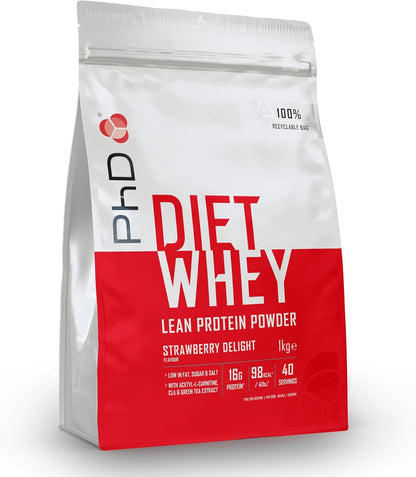 PHD Diet Whey Powder Strawberry Delight Flavour - 1kg (40 Servings)