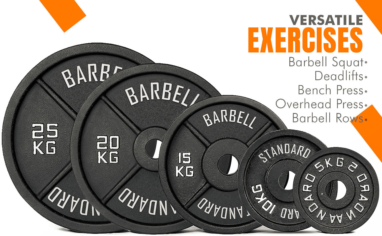 Premium Cast Iron Olympic Weight Plate Set - 2" Hole Dumbbell & Barbell Discs for Serious Lifting