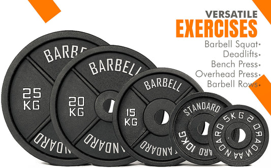 Premium Cast Iron Olympic Weight Plate Set - 2" Hole Dumbbell & Barbell Discs for Serious Lifting