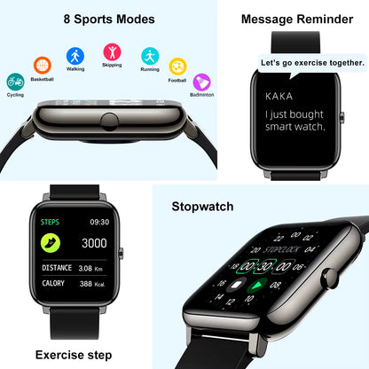 Smart Watch, 1.4" Touch Screen Fitness Watch, 8 Sports Modes Fitness Tracker, Sleep Monitor, IP67.