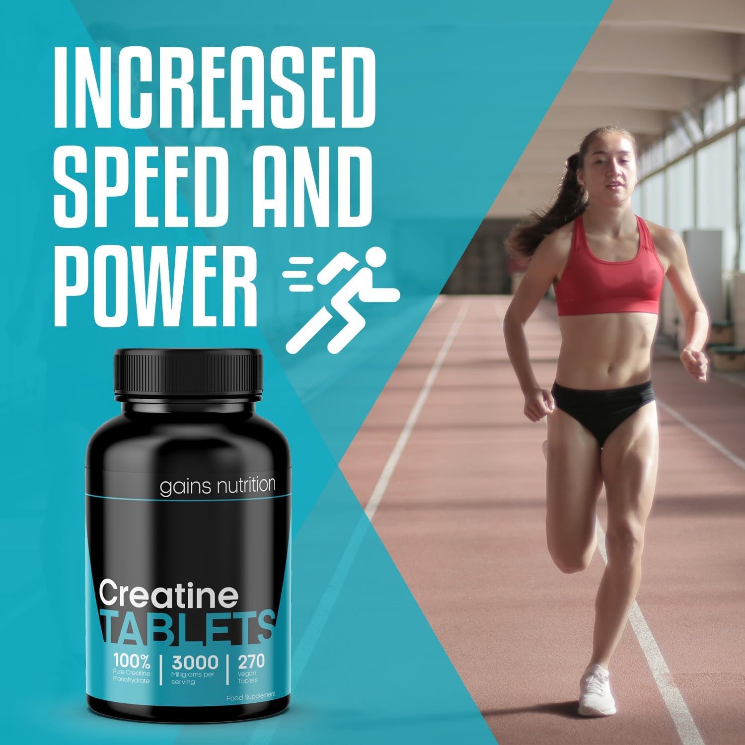 GN Creatine Tablets | 240 Creatine Monohydrate Tablets for Men & Women | High Strength Creatine - 3000Mg Creatine Monohydrate per Serving | Non-Gmo & Gluten Free