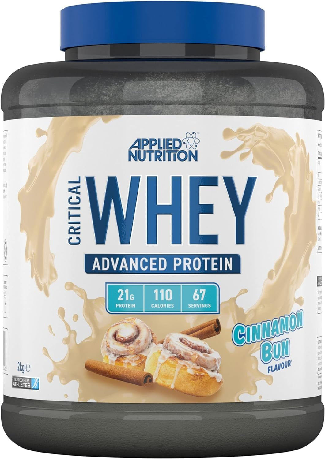 Critical Whey Protein Powder 2Kg - High Protein Powder, Protein Milkshake, Muscle Building Supplement with Bcaas & Glutamine (2Kg - 67 Servings) (Cinnamon Bun)