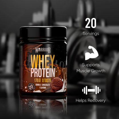 WARRIOR Whey Protein Powder Double Chocolate Flavour (36G Protein per Shake) (20 Servings)  