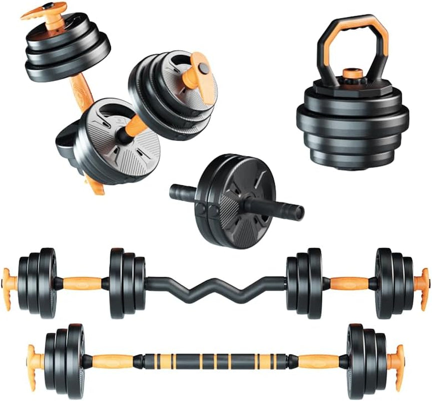 Strongway® Adjustable 6 in 1 - 20KG SET - Weight Lifting for Home Gym Fitness (Orange/Black)