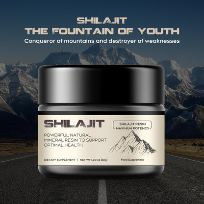 Pure Himalayan Shilajit Resin 600mg with 85+ Trace Minerals Complex for Energy Support, 30g per Box (Suggested Use: 2 Months)