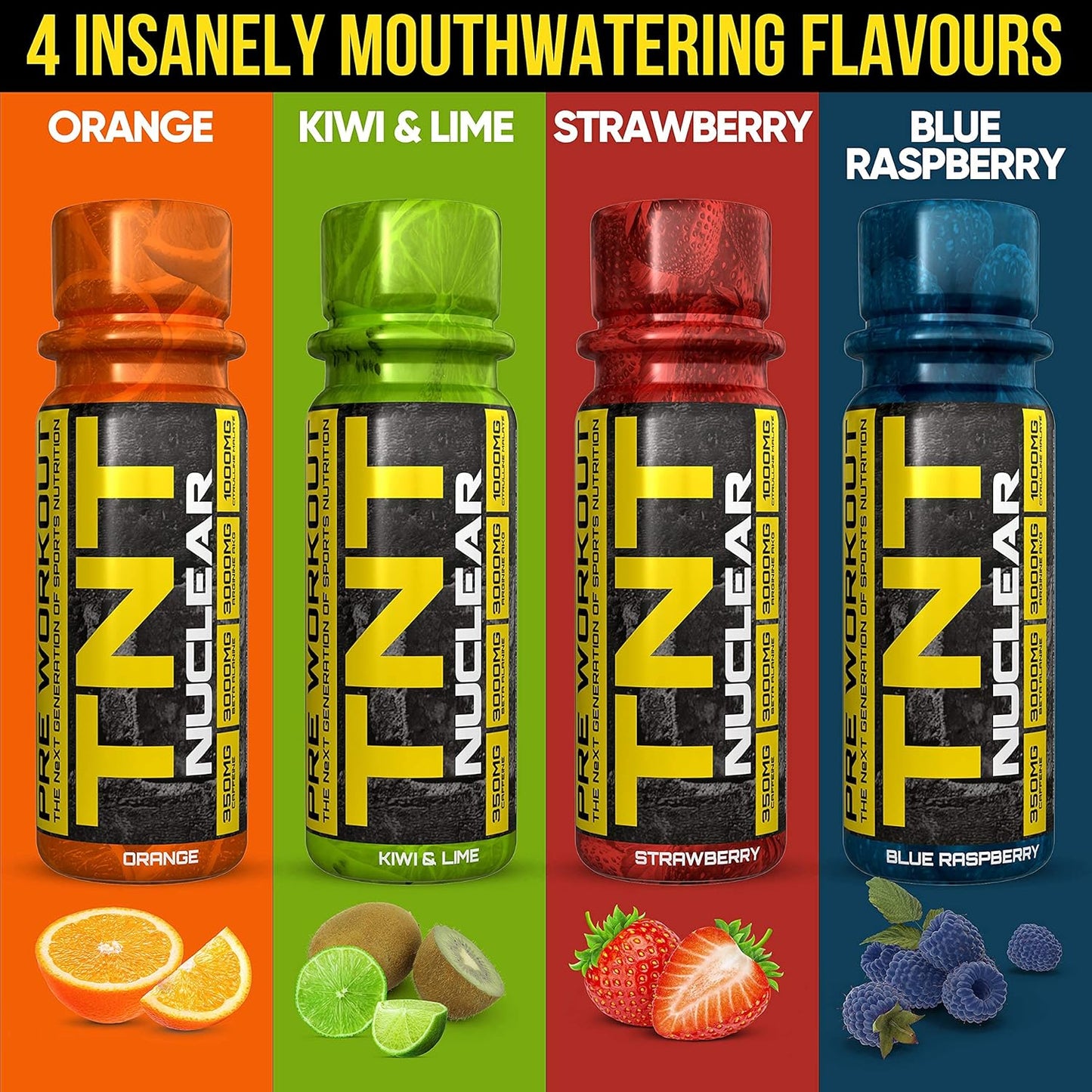 TNT Strawberry Pre-Workout Shots Energy Drink 12 X 60ml