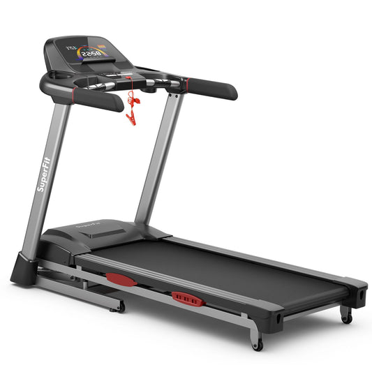 4.75HP Folding Treadmill - 20 Pre-Set Programs & Bluetooth Speakers + LED Display Included!